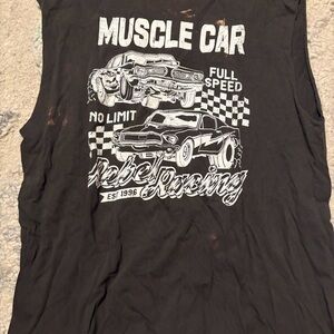 Ada Black Tie-Dye Graphic Tee with Rust Accents